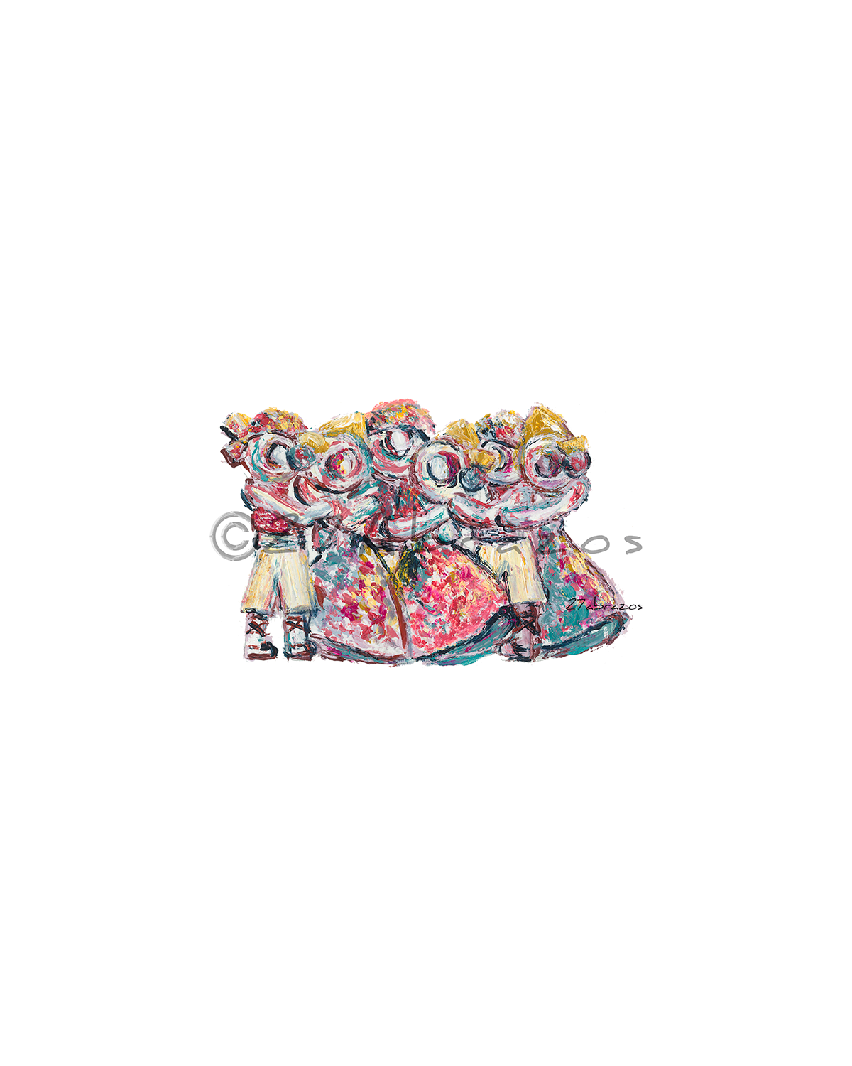 Lámina Abrazo Falleras y Falleros
