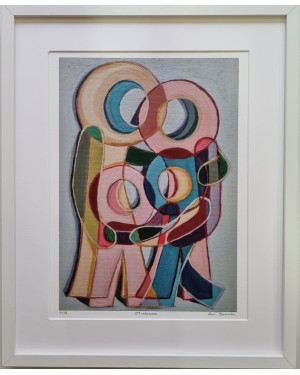Lámina Abrazo de Familia de 4 Serie Colores